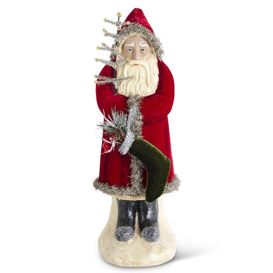 Vintage Santa Holding Tree