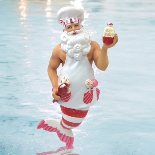 Baking Santa Mer-Man Ornament