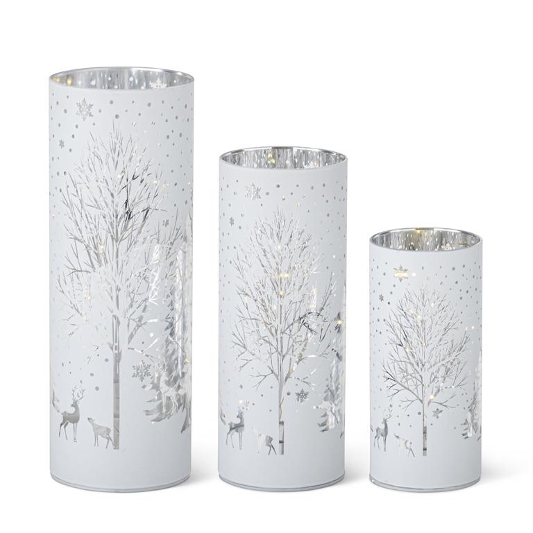 White Winter Scene Cylinder