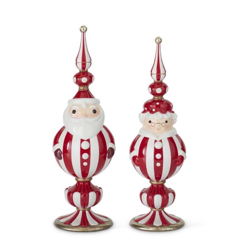 Santa and Mrs. Claus Finials Set