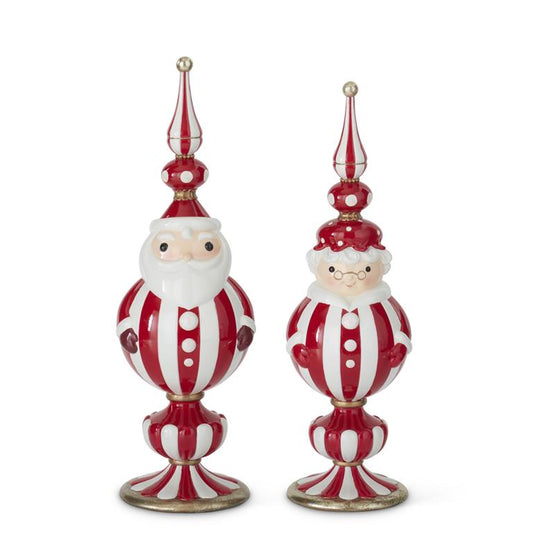 Santa and Mrs. Claus Finials Set