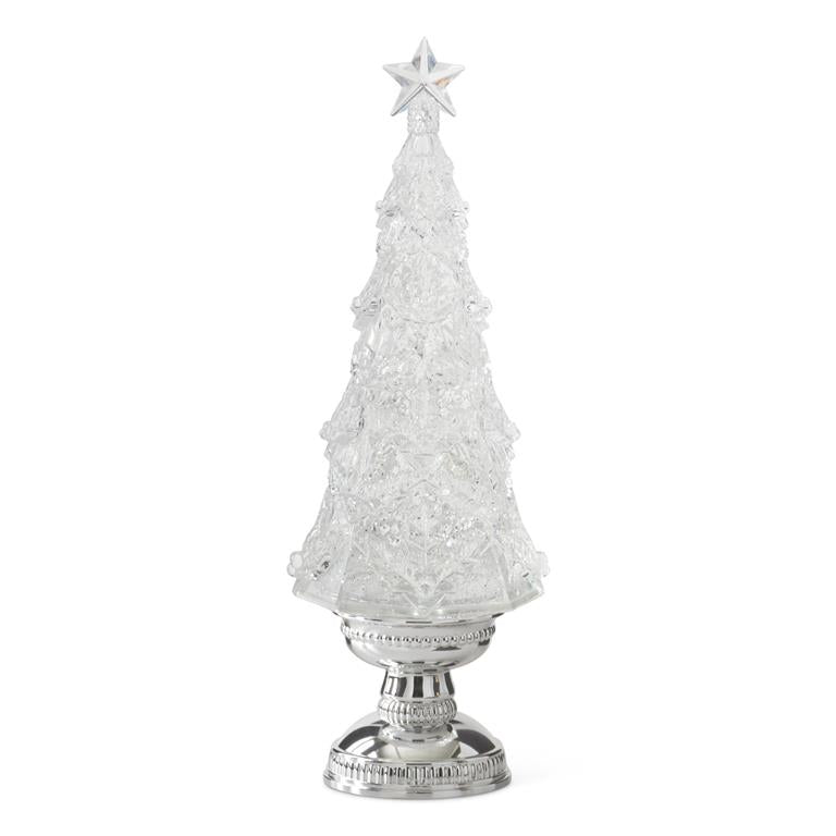 Silver Spinning Water Christmas Tree