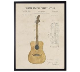 16X20 Watercolor Acoustic Guitar Patent
