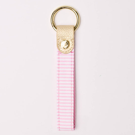 Skinny Pink Stripe Key Fob