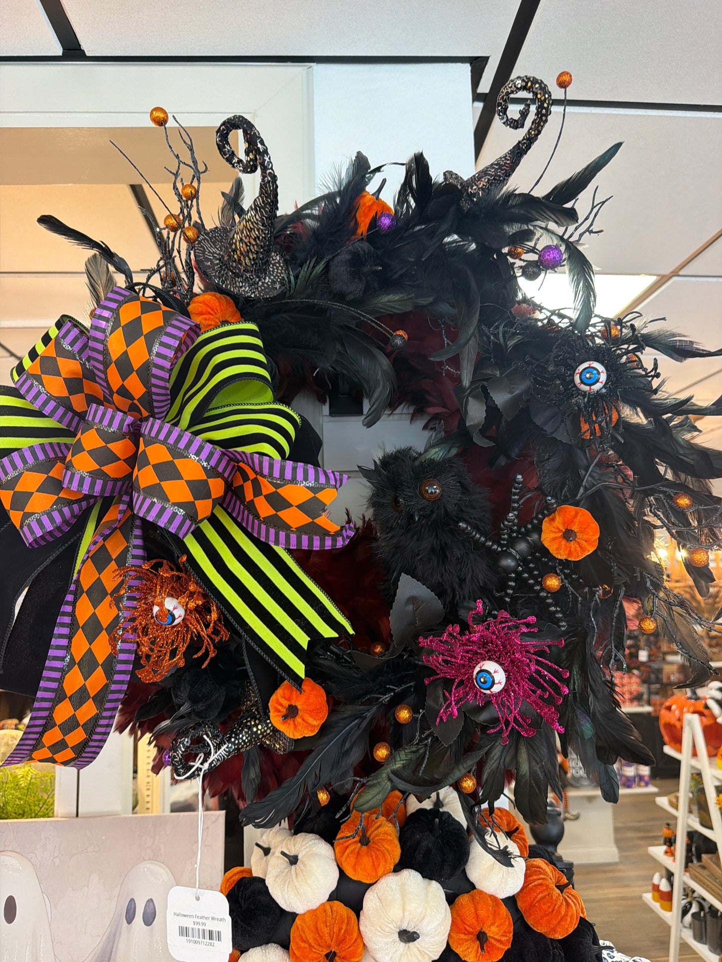 Halloween Feather Wreath