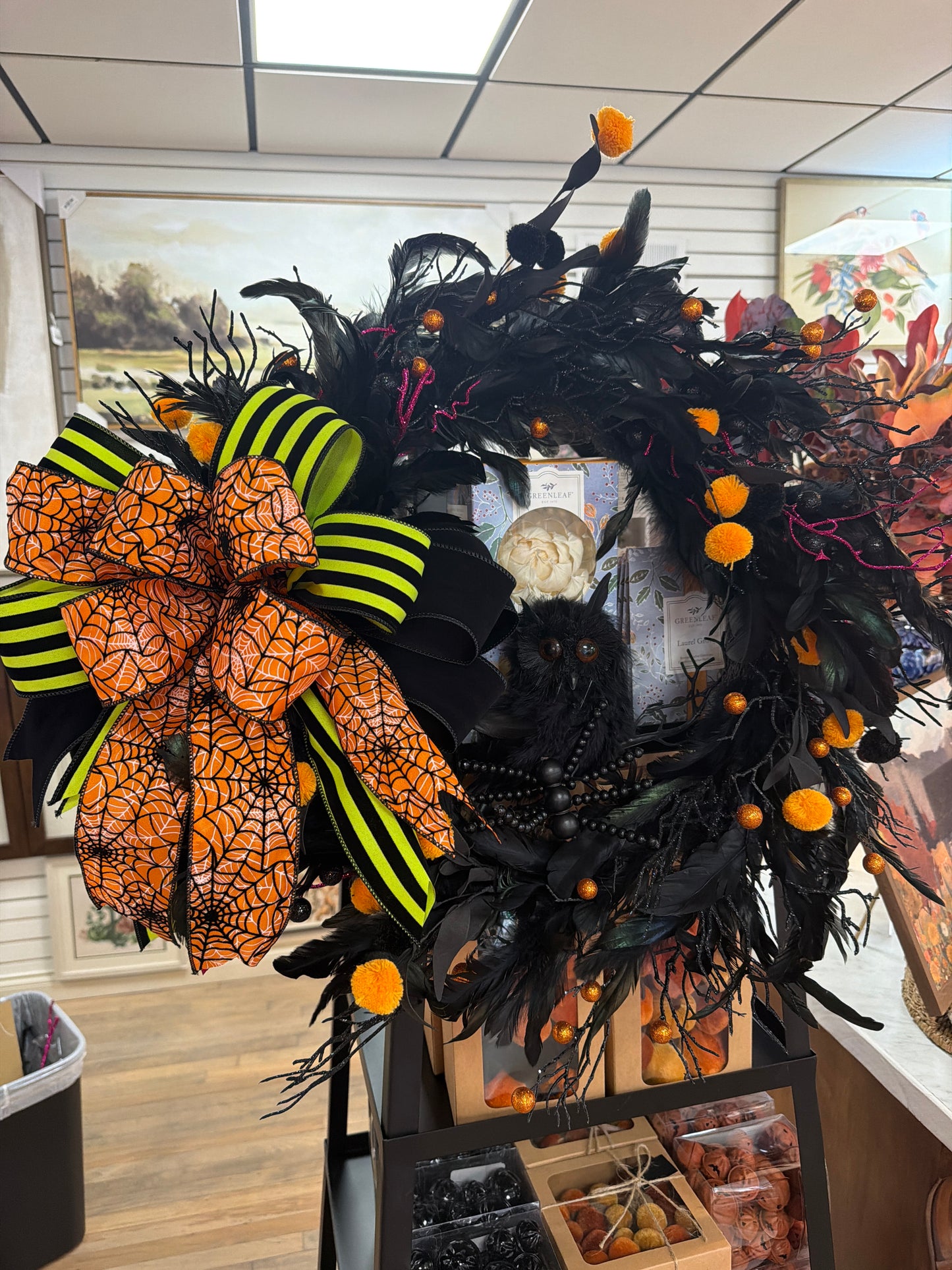 Halloween Feather Wreath