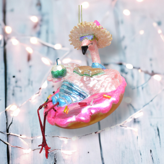 Flamingo Pool Float Ornament