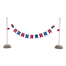 Happy 4th Banner w/ poles