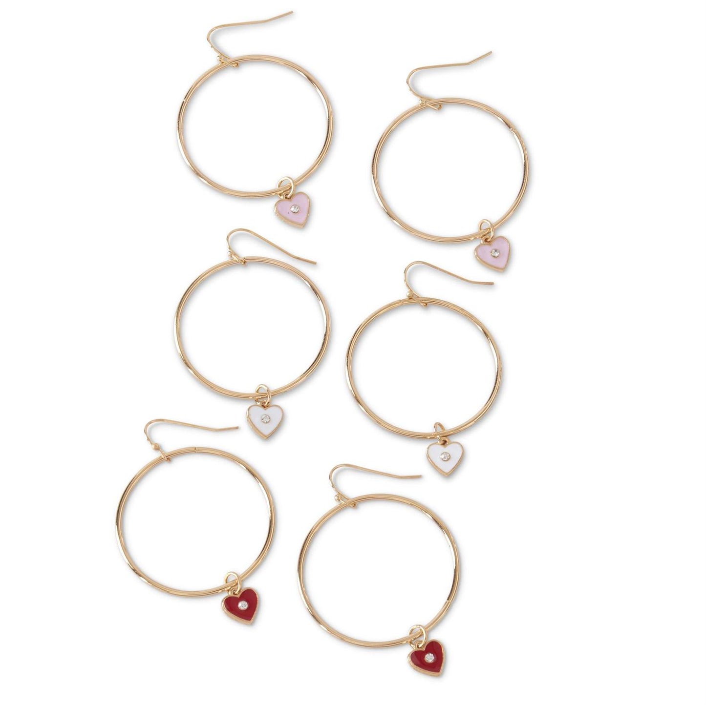 Red HOOP MINI HEART EARRINGS
