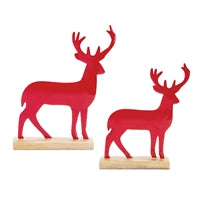 Red Deer on Base Set of 2