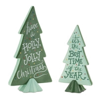 Green Ceramic Tree S/2