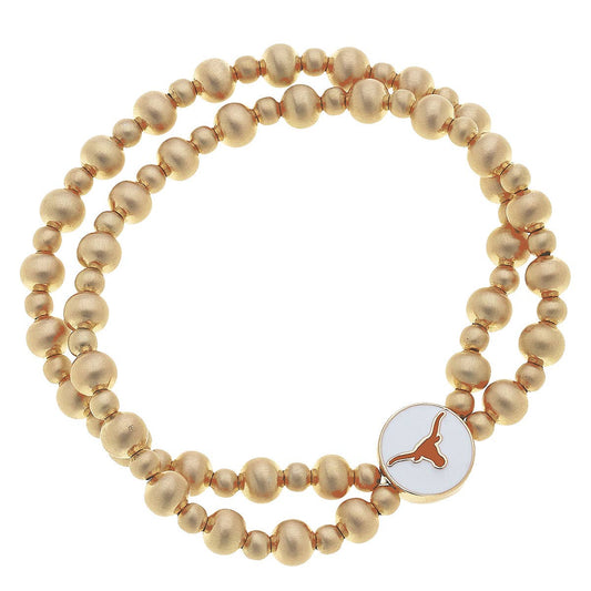 Texas Longhorns 2-Row Ball Bead Stretch Bracelet