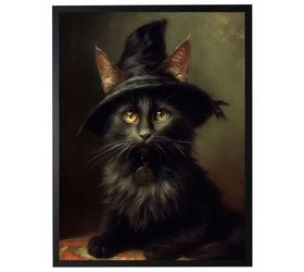 Black Cat with Hat Art