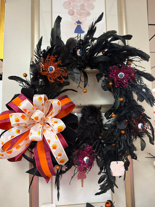 Halloween Feather Wreath