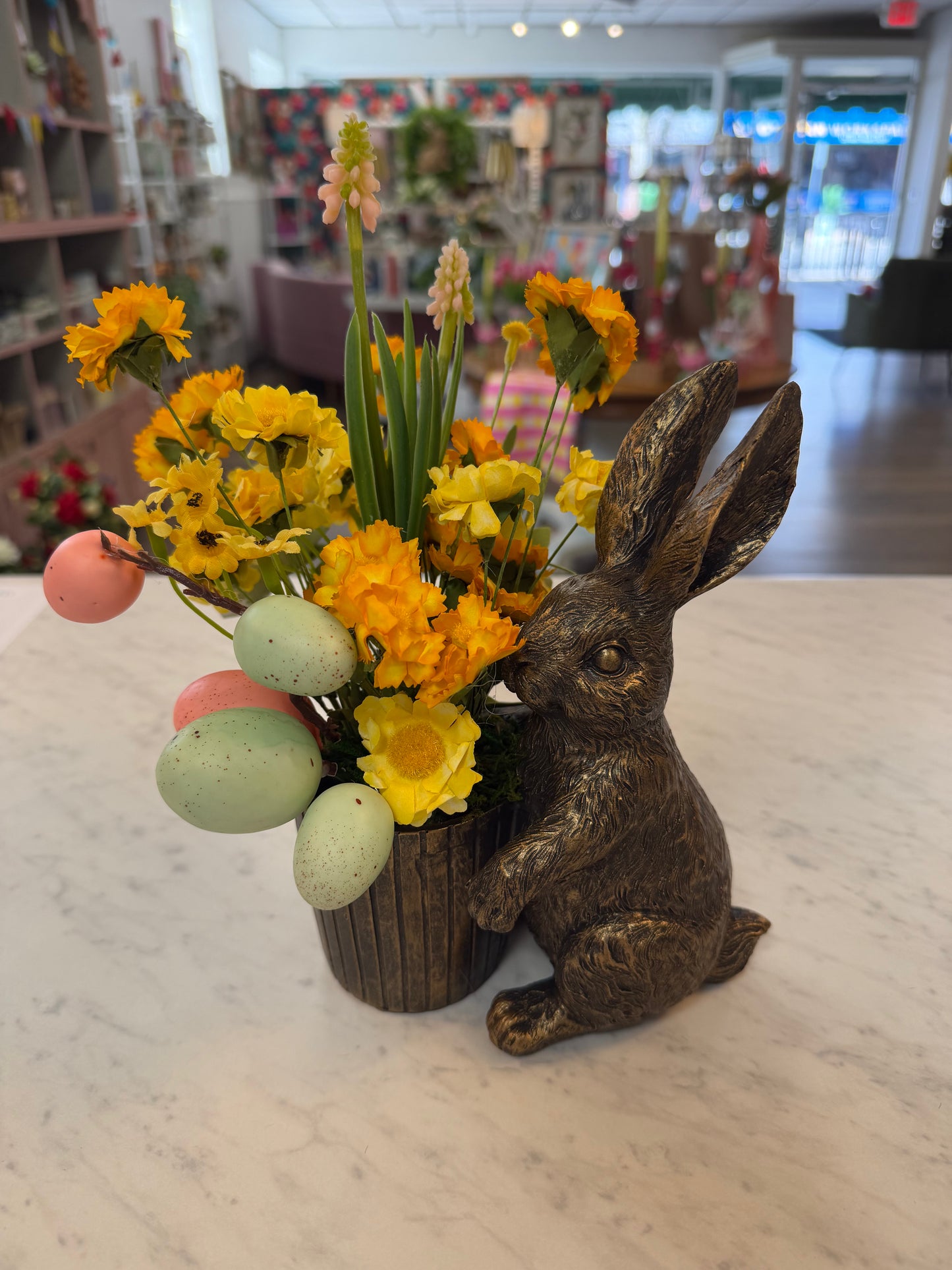 Bunny with Basket of florals
