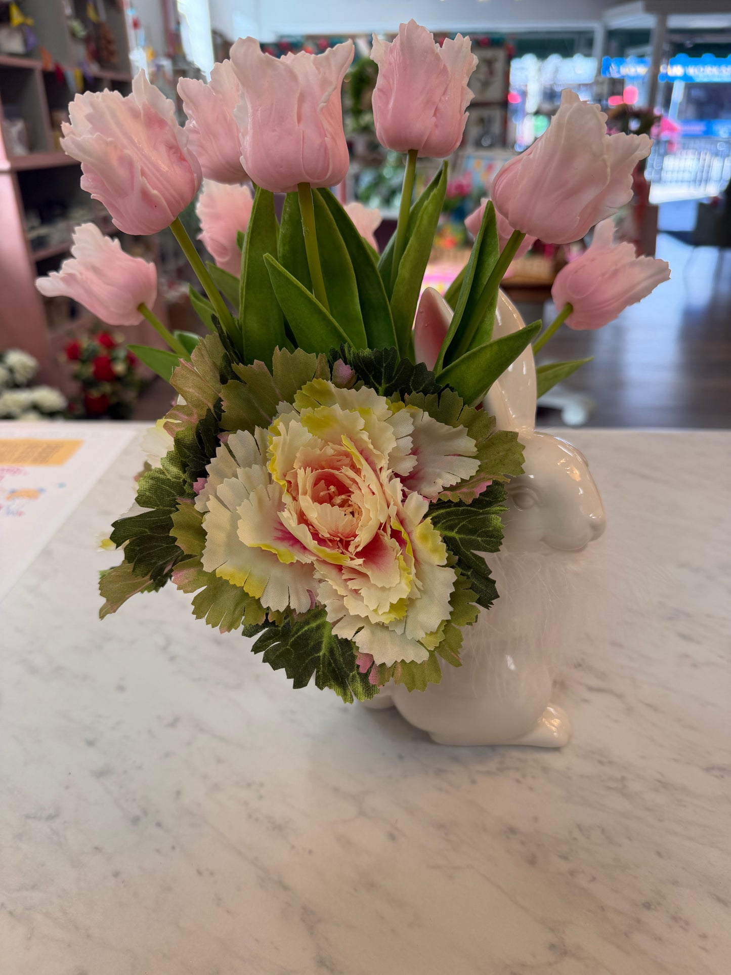 Porcelain Bunny with Flowers