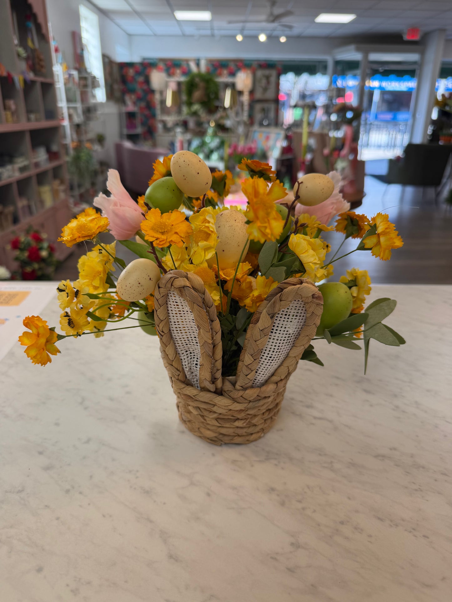 Bunny Ear Basket with florals