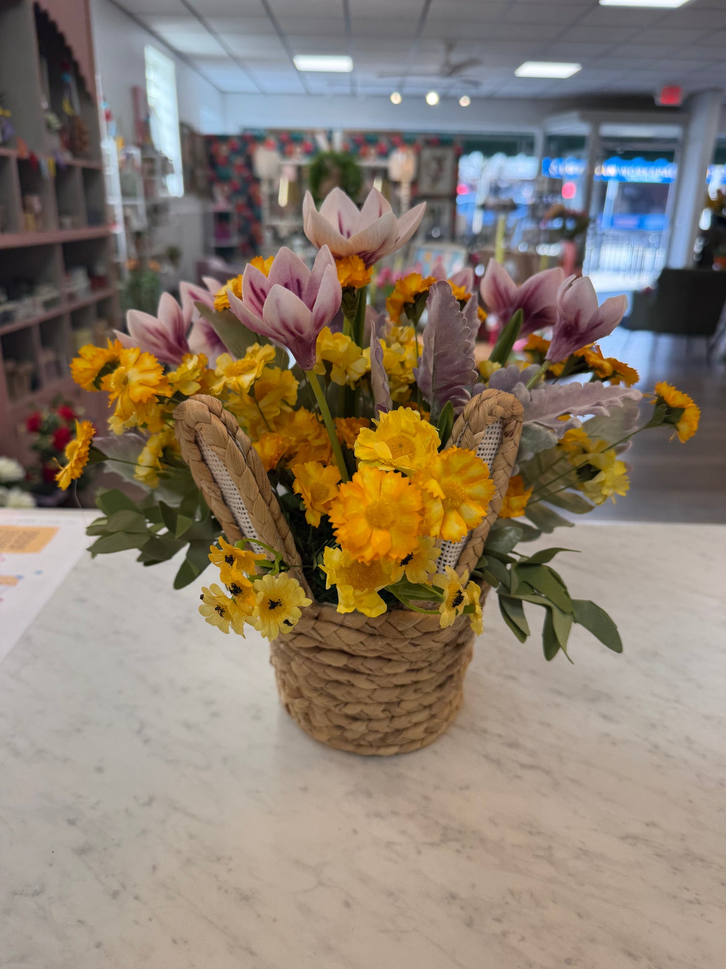Bunny Ear Basket with florals