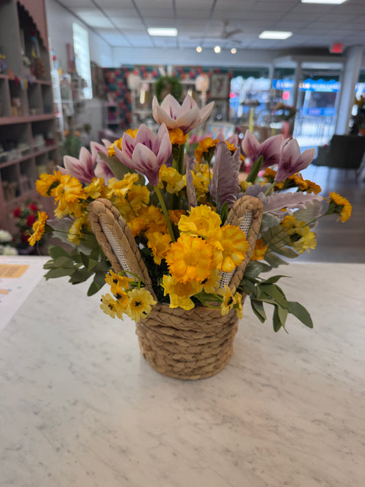 Bunny Ear Basket with florals
