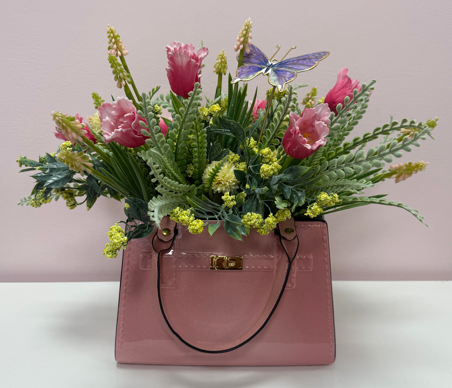 Purse Vase w/ Florals