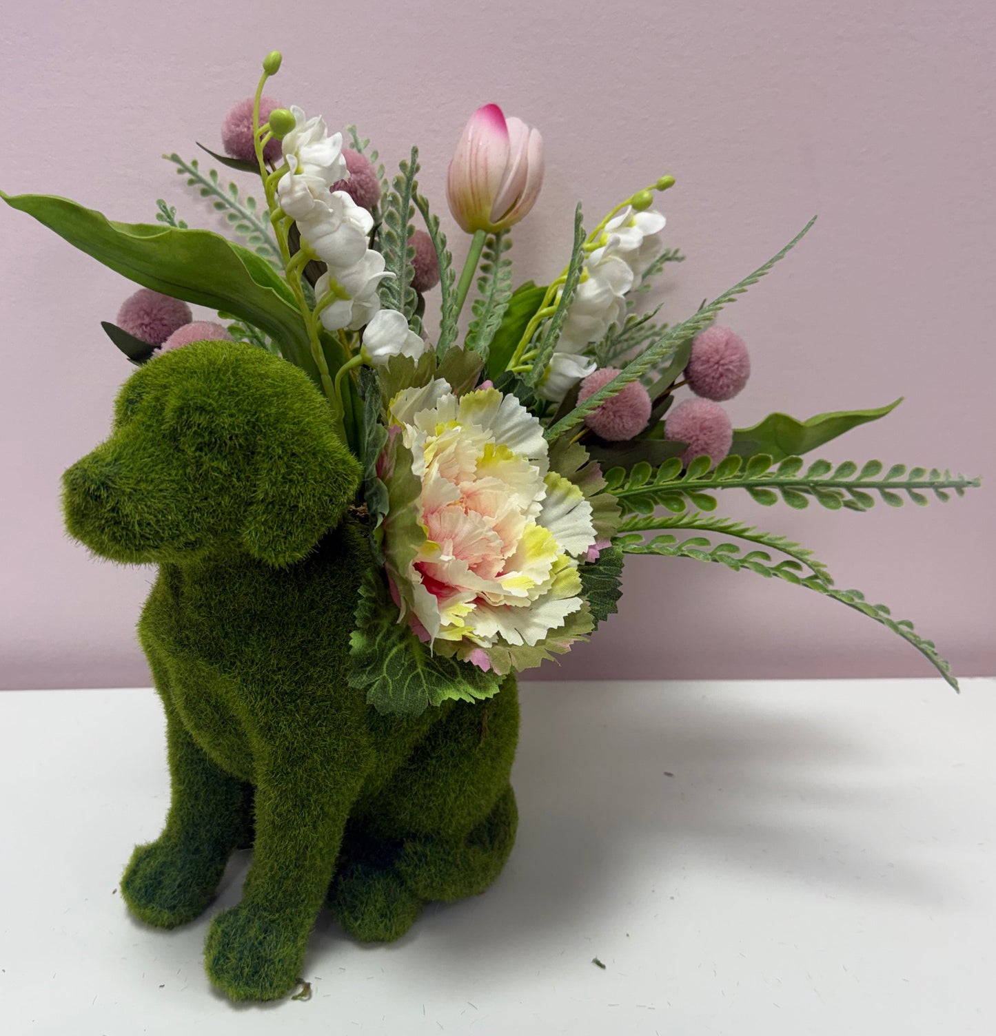 Sitting Dog w/Florals
