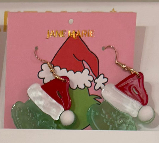 Grinch Head Earrings