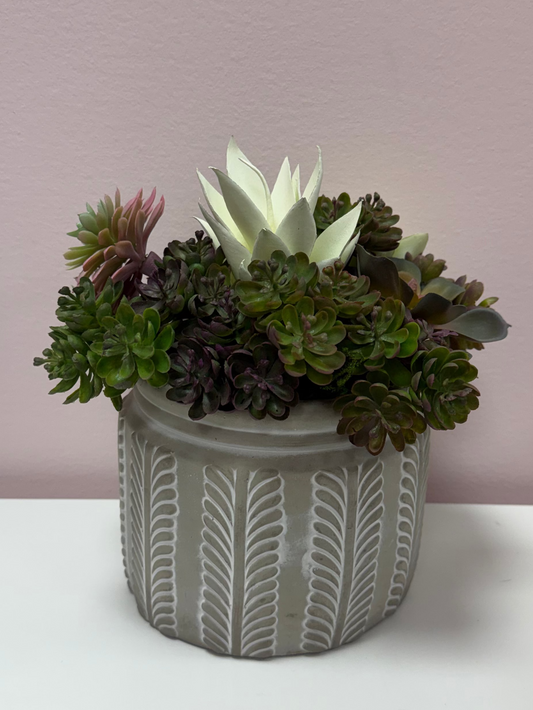 Laurel Leaf Pot with Florals