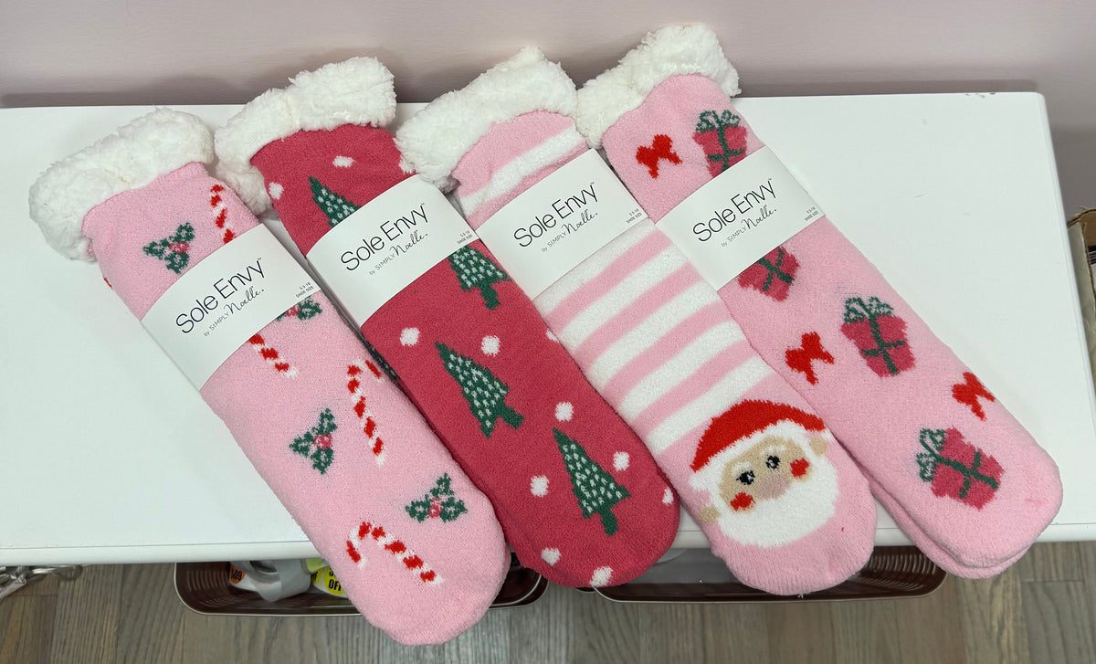 Bright Holiday Slipper Sock