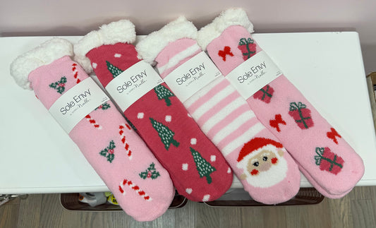 Bright Holiday Slipper Sock