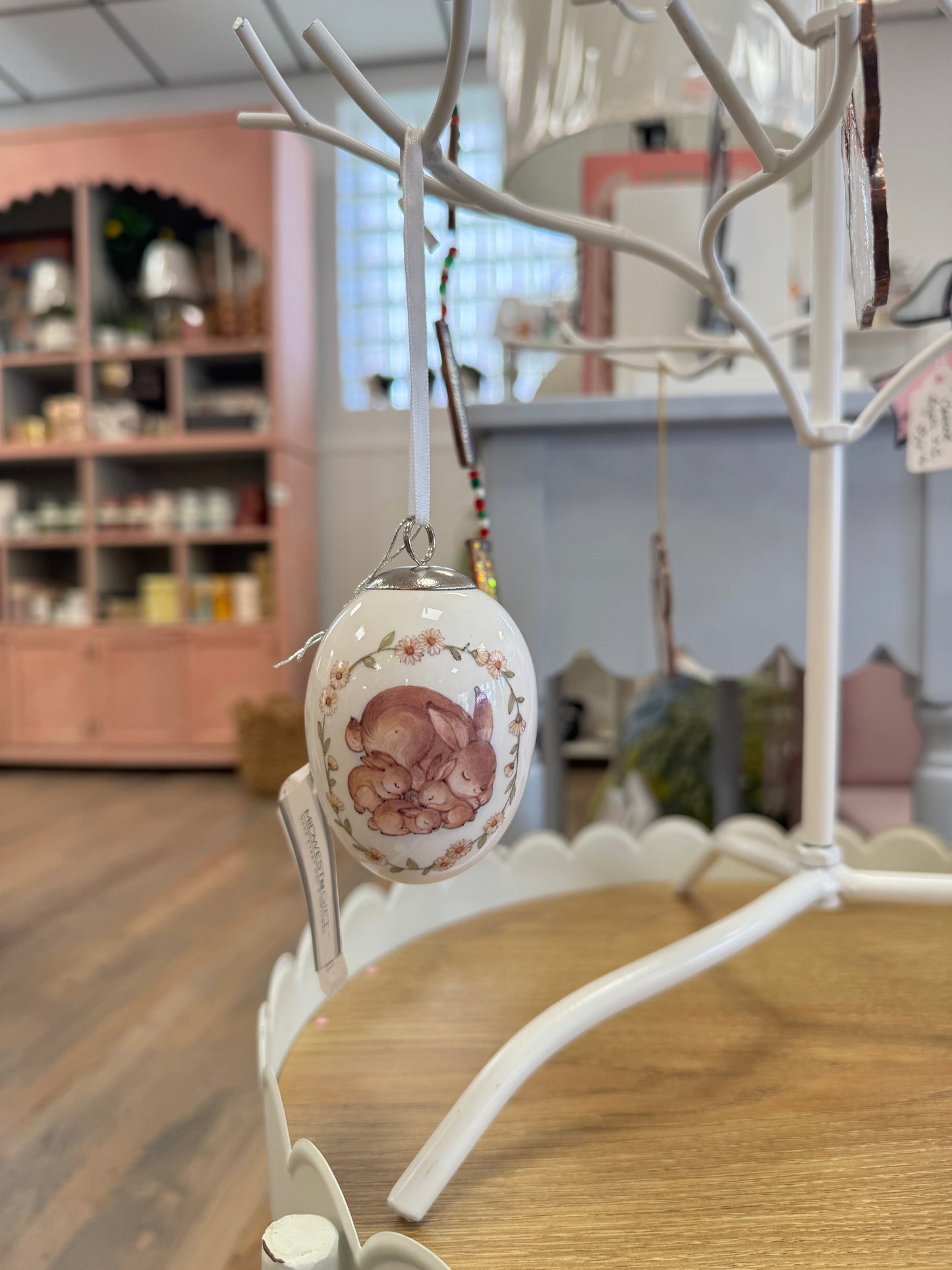Egg with Bunny Ornament