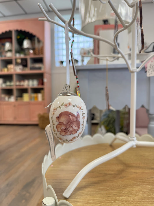 Egg with Bunny Ornament