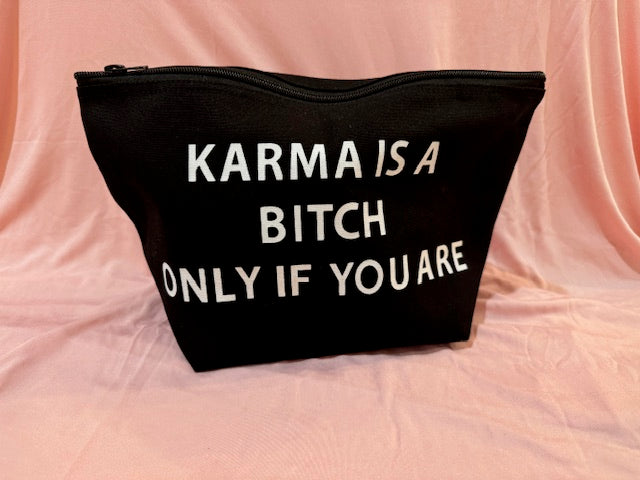 Karma - Black Canvas Makeup Bag