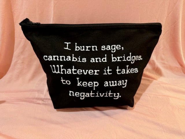 Burn Sage  - Black Canvas Makeup Bag