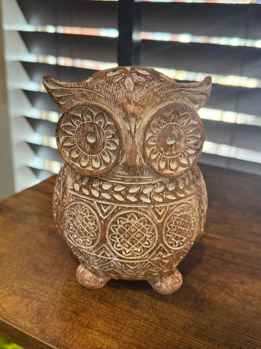 Carved Geo Pattern Owl