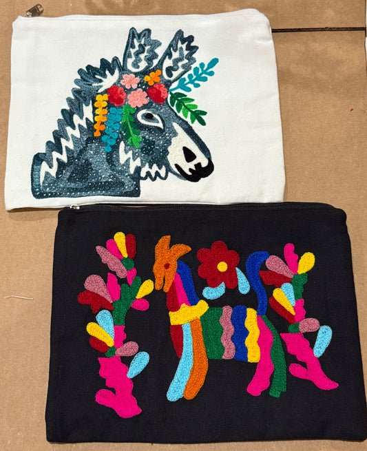 Embroidered Makeup Pouch