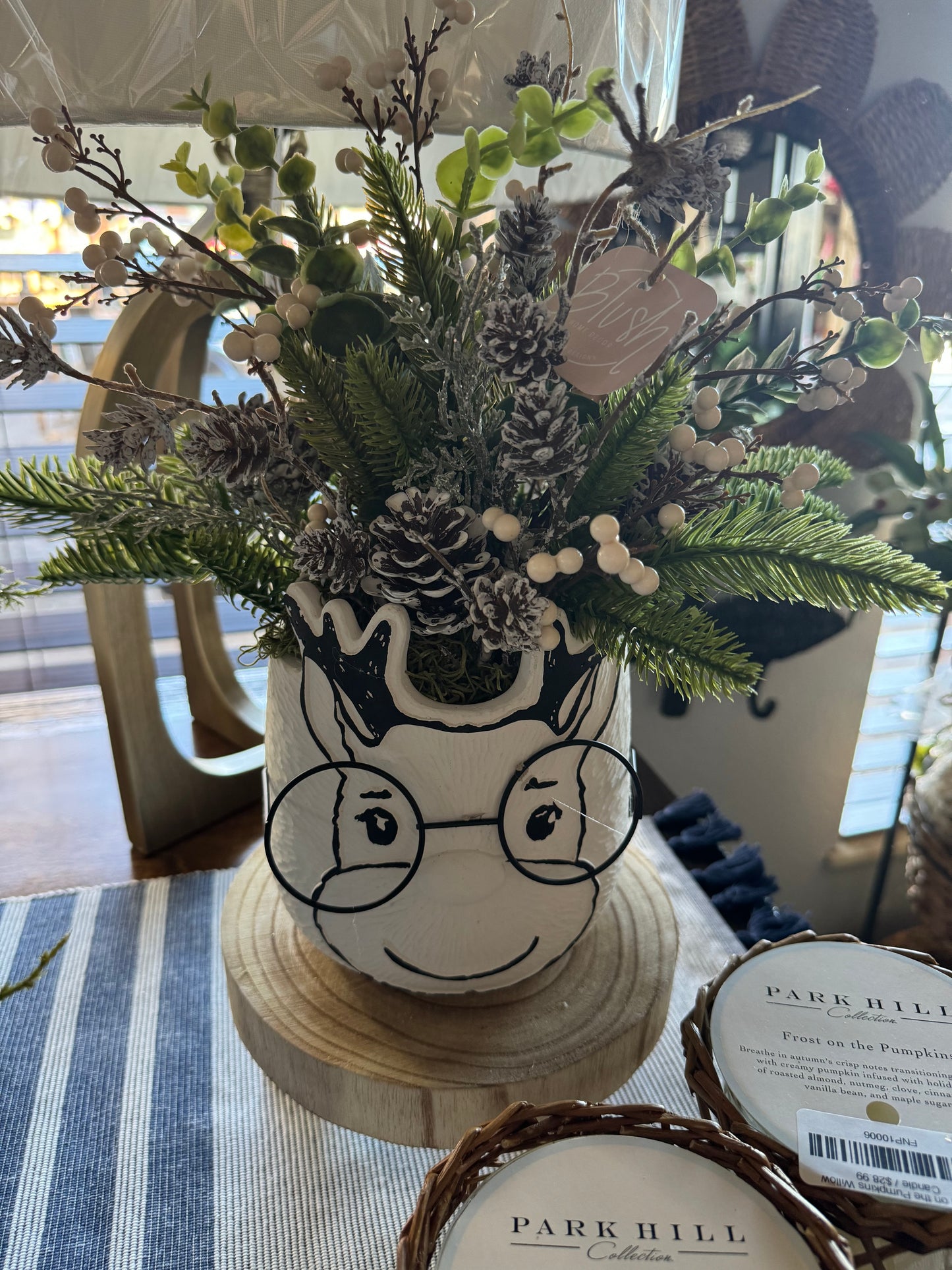 Dexter Deer Pot with Greenery