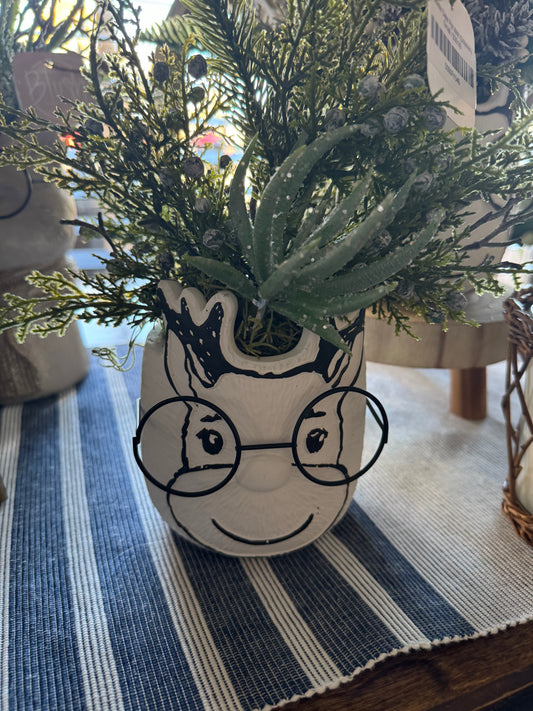 Dexter Deer Pot with glasses Small