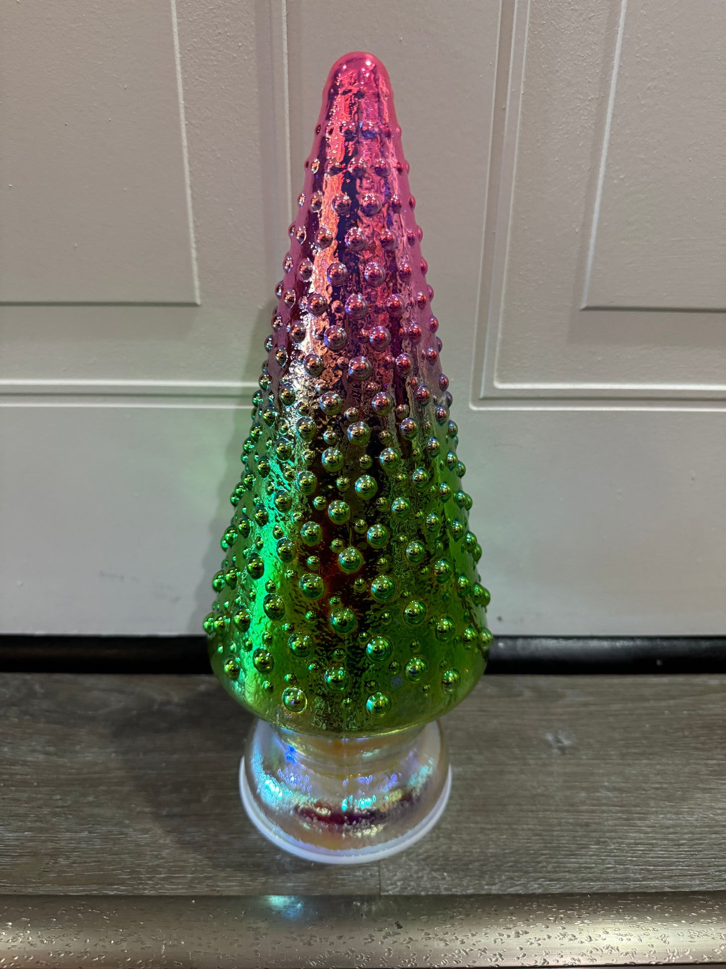 Glass Tree Pink/Green Iridescent