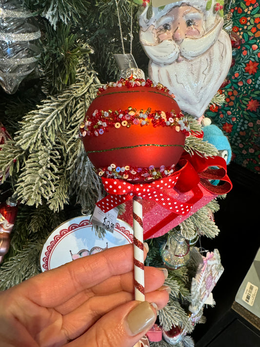 Cake Pop Ornament / Red