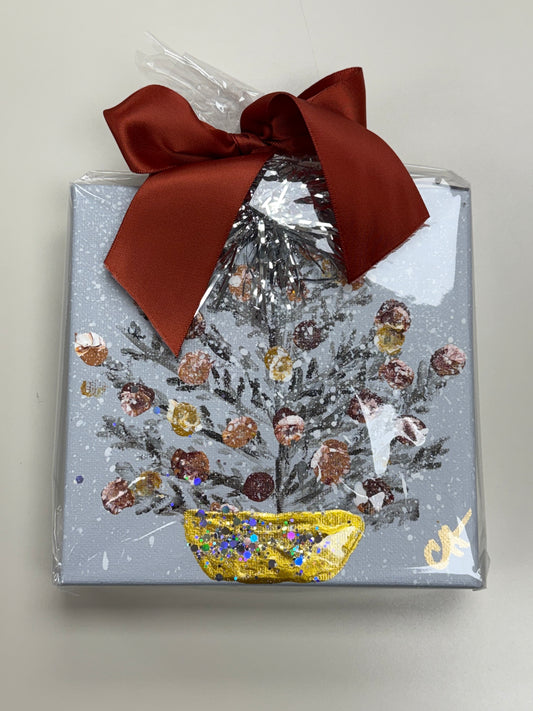 Tinsel Tree Canvas- Grey