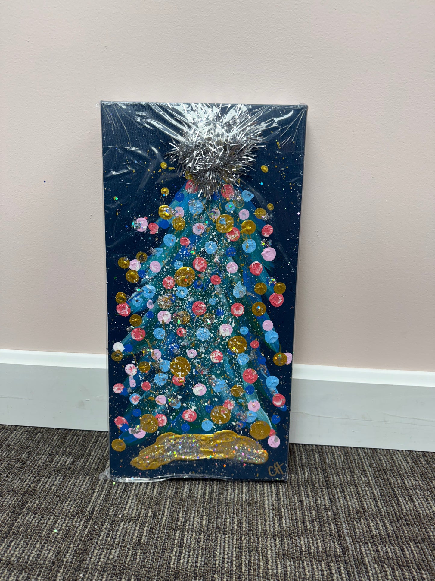 Large Tinsel Tree- Navy