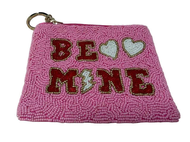 Beaded "BE MINE" Coin Purse