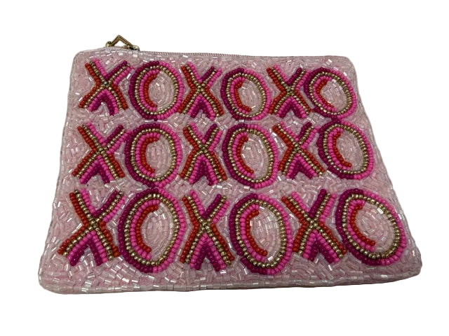 Beaded  "XOXO" Coin Purse