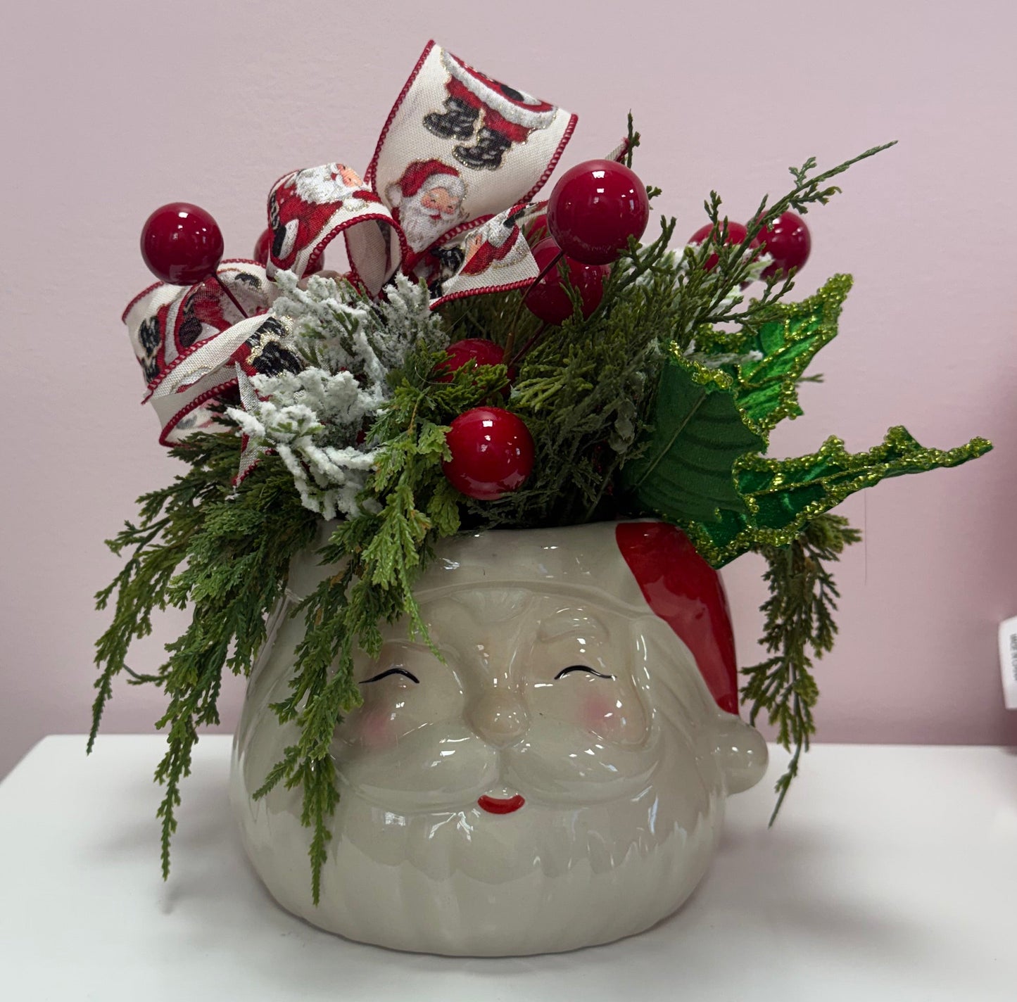 Santa Planter with Floral