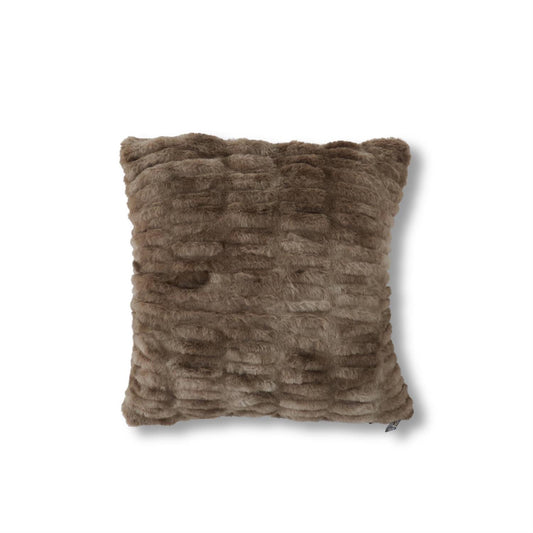 18" Brown Faux Fur Pillow