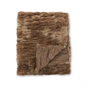 60" Brown Faux Fur Throw