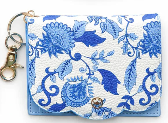 Scalloped Wallet Porcelain Vines