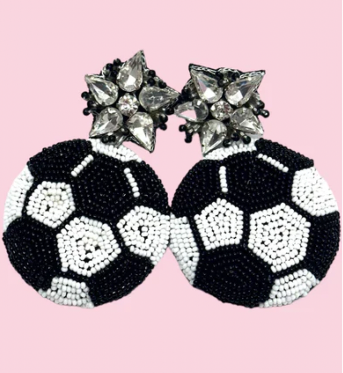 Beaded Soccer Earrings