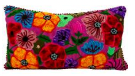 14x20 Pink Embroidered Pillow