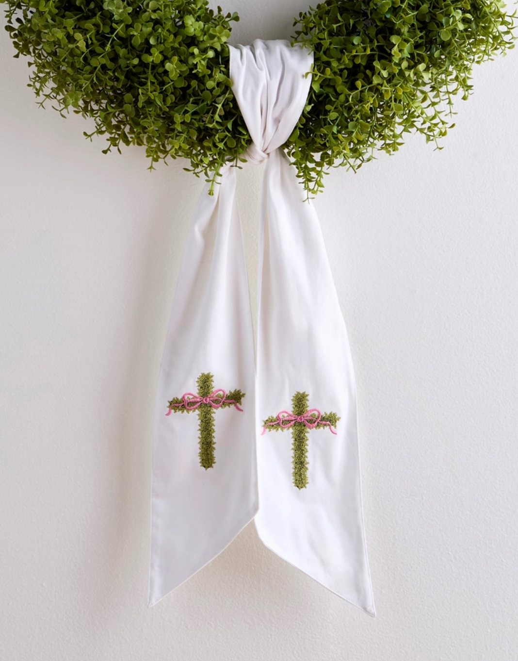 60" Easter Cross Wreath Sash